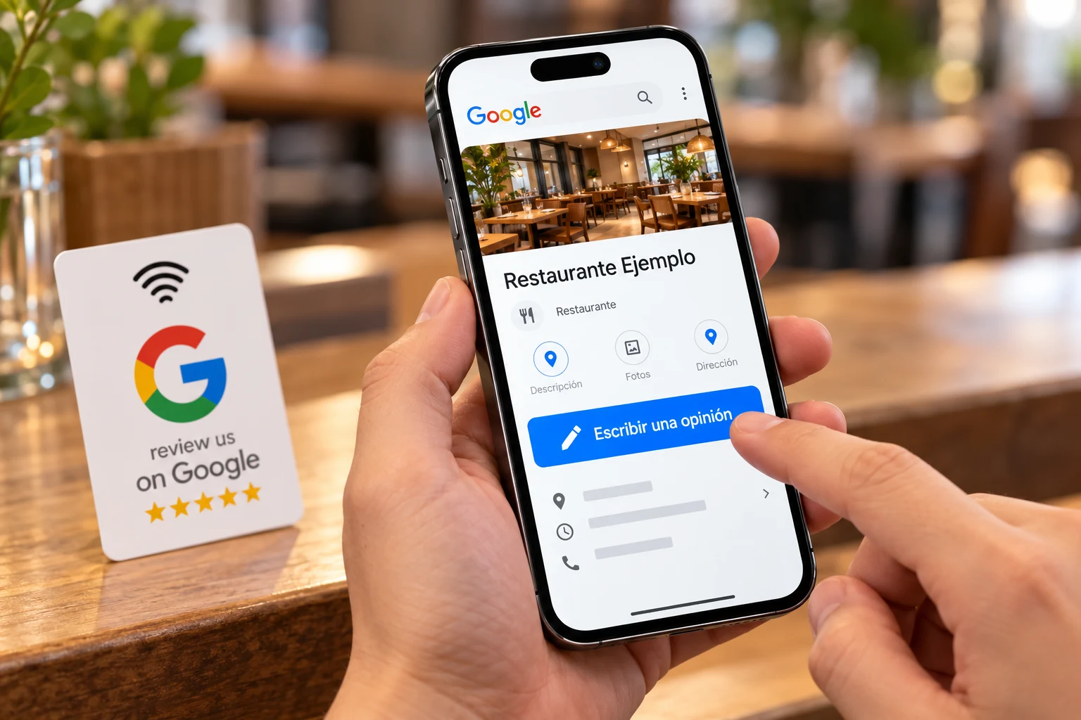 Paso 2 · Abrir el enlace con la tarjeta NFC para Google