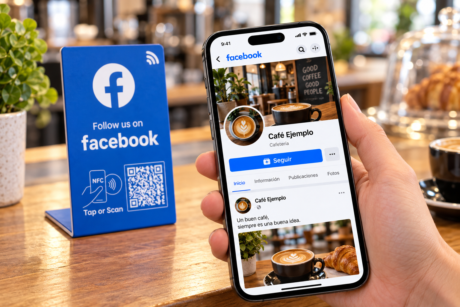 Paso 2 · Abrir el enlace con la tarjeta NFC para Facebook