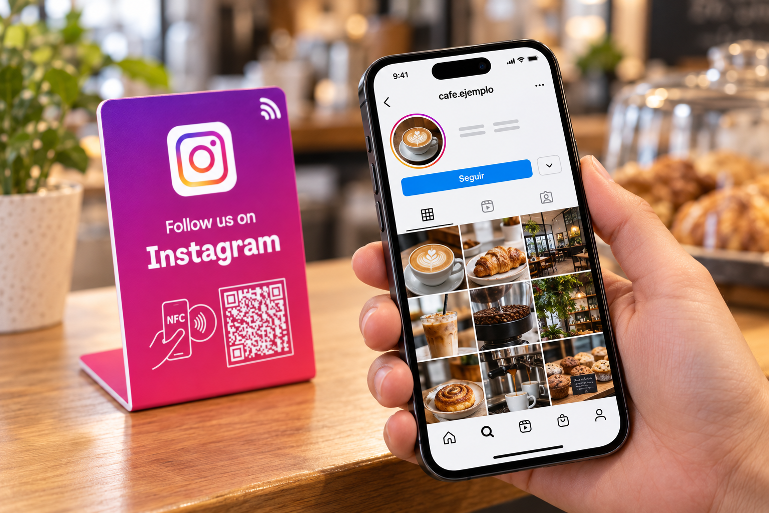Paso 2 · Abrir el enlace con la tarjeta NFC para Instagram
